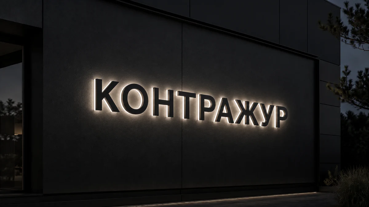 Вывеска с контражурной подсветкой
