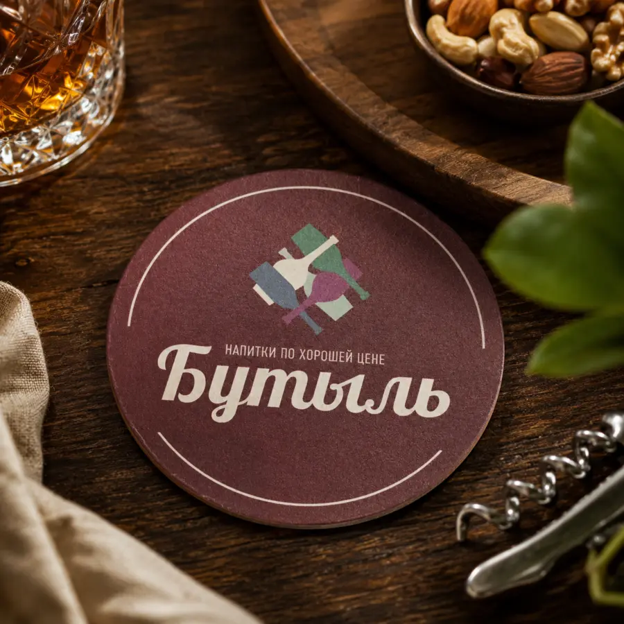 Круглый бирдекель «Бутыль» диаметром 95 мм