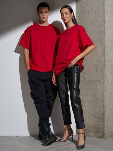 Футболка Oversize Premium, красная фото 13