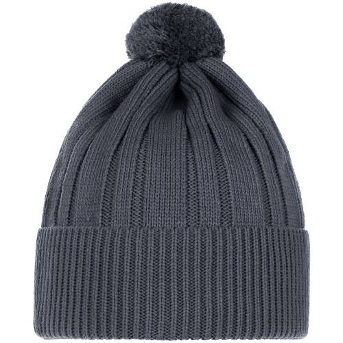 Шапка Knit Beat, серая (графит) фото 3 Шапка Knit Beat, серая (графит) фото 3