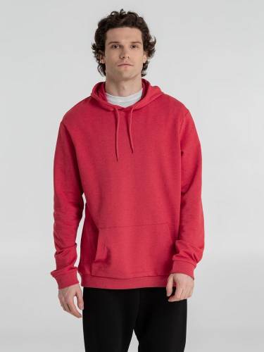 Толстовка с капюшоном унисекс Hoodie, красный меланж фото 7