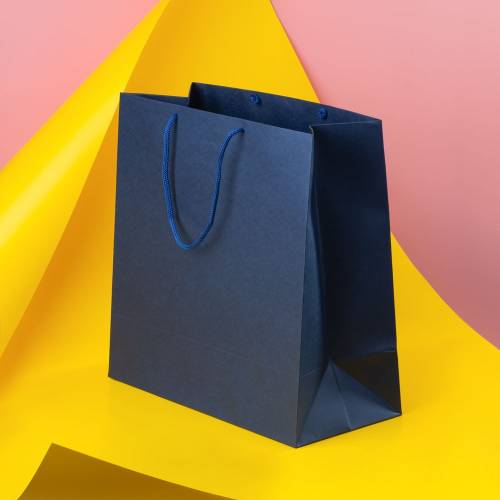 Пакет бумажный Porta L, темно-синий фото 4
