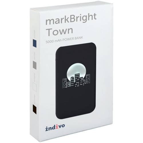 Аккумулятор с подсветкой markBright Town, 5000 мАч, черный фото 8