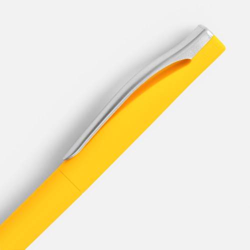 Ручка шариковая Pin Soft Touch, желтая фото 4 Ручка шариковая Pin Soft Touch, желтая фото 4