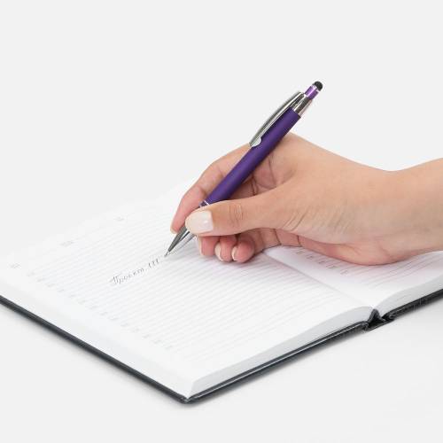 Ручка шариковая Sansen Soft Touch со стилусом, фиолетовая фото 6 Ручка шариковая Sansen Soft Touch со стилусом, фиолетовая фото 6