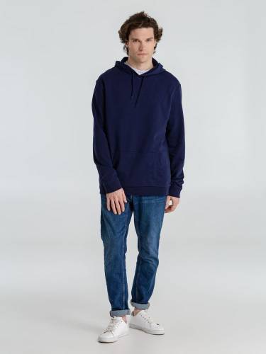 Толстовка с капюшоном унисекс Hoodie, темно-синяя фото 14