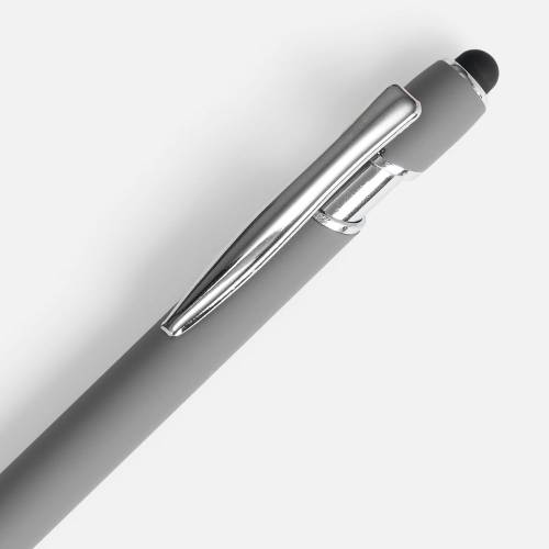Ручка шариковая Pointer Soft Touch со стилусом, серая фото 4 Ручка шариковая Pointer Soft Touch со стилусом, серая фото 4