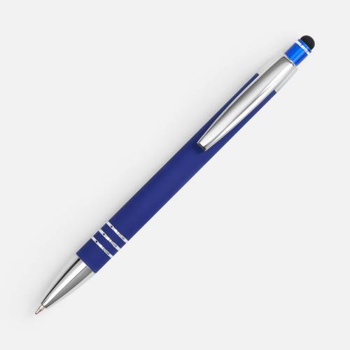 Ручка шариковая Sansen Soft Touch со стилусом, синяя фото 4