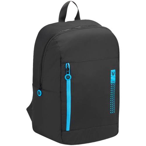 Складной рюкзак Compact Neon, черный с голубым фото 2 Складной рюкзак Compact Neon, черный с голубым фото 2