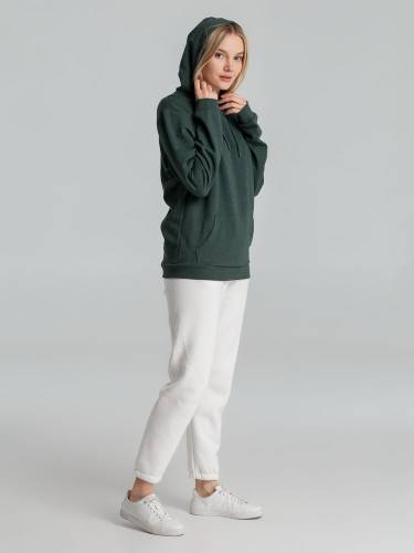Толстовка с капюшоном унисекс Hoodie, темно-зеленый меланж фото 9 Толстовка с капюшоном унисекс Hoodie, темно-зеленый меланж фото 9