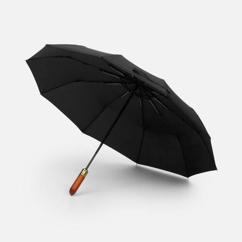 Зонт складной Cloudburst в подарочной упаковке, черный фото 2 Зонт складной Cloudburst в подарочной упаковке, черный фото 2