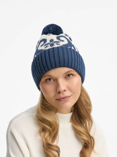 Шапка Wintertude, синяя с белым фото 5 Шапка Wintertude, синяя с белым фото 5