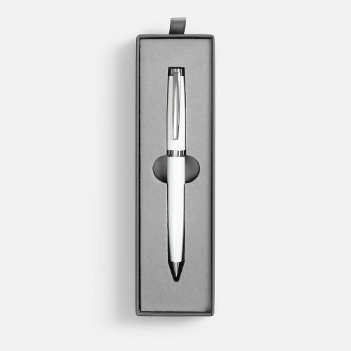 Ручка шариковая Letra Chrome в футляре, белая фото 3 Ручка шариковая Letra Chrome в футляре, белая фото 3