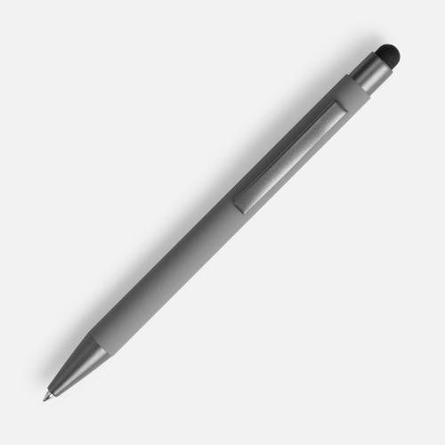 Ручка шариковая Atento Soft Touch со стилусом, серая фото 3 Ручка шариковая Atento Soft Touch со стилусом, серая фото 3
