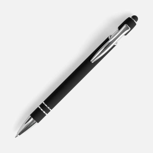 Ручка шариковая Pointer Soft Touch со стилусом, черная фото 3 Ручка шариковая Pointer Soft Touch со стилусом, черная фото 3