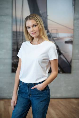 Футболка женская Ladies American U, красная фото 6 Футболка женская Ladies American U, красная фото 6