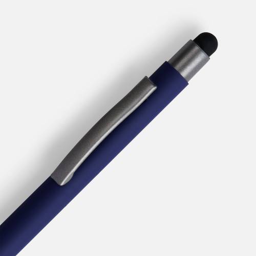 Ручка шариковая Atento Soft Touch со стилусом, темно-синяя фото 4