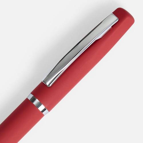 Ручка шариковая Bolt Soft Touch, красная фото 4