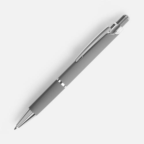 Ручка шариковая Chromos Soft Touch, серая фото 2 Ручка шариковая Chromos Soft Touch, серая фото 2