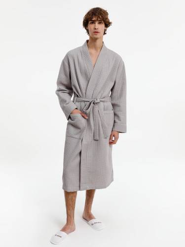 Халат вафельный Kimono, светло-серый фото 8 Халат вафельный Kimono, светло-серый фото 8