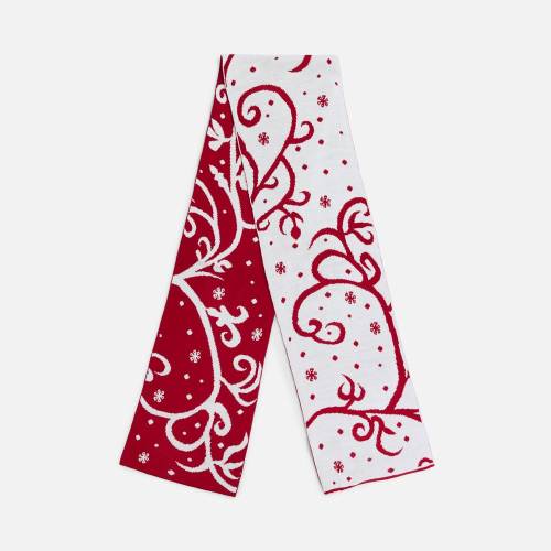 Шарф Adventino, красный с молочным фото 2