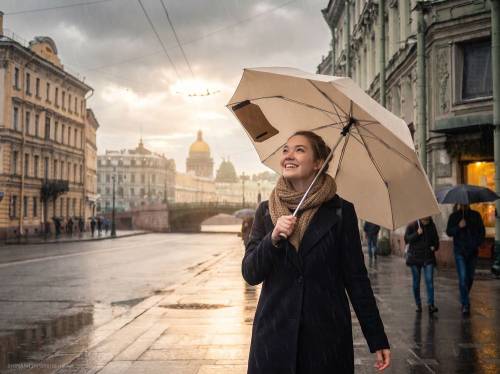 Зонт обратного сложения Easyroll, бежевый фото 12 Зонт обратного сложения Easyroll, бежевый фото 12