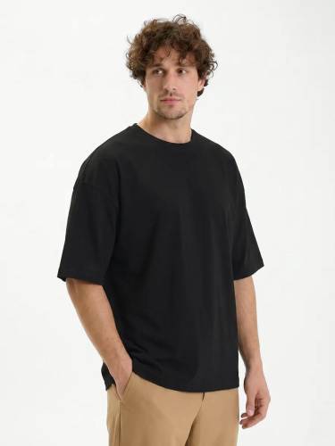 Футболка Oversize Premium 210, черная фото 2