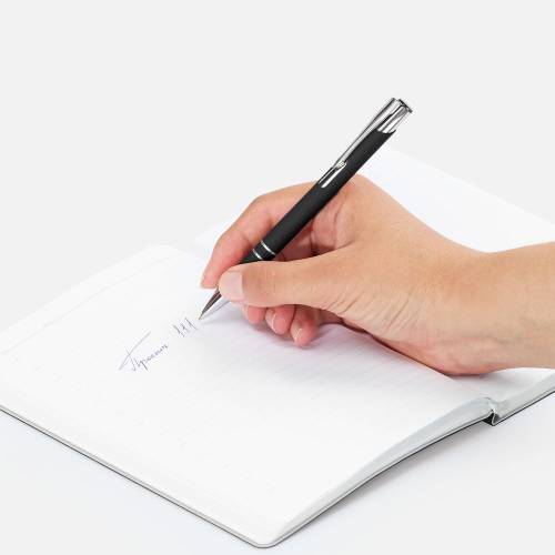 Ручка шариковая Keskus Soft Touch в футляре, черная фото 6