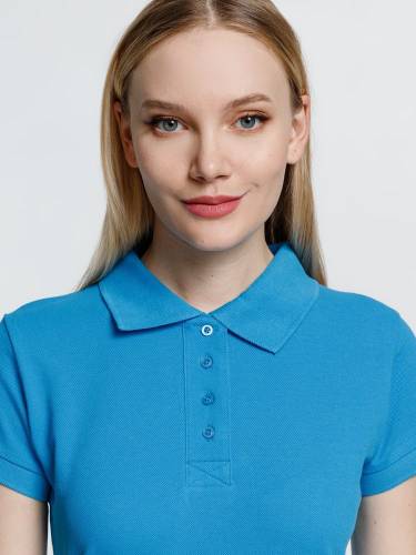 Рубашка поло женская Virma Premium Lady, бирюзовая фото 10