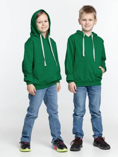 Толстовка с капюшоном детская Kirenga Kids, зеленая фото 10 Толстовка с капюшоном детская Kirenga Kids, зеленая фото 10