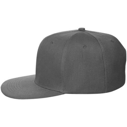Бейсболка Snapback с прямым козырьком, серая фото 3 Бейсболка Snapback с прямым козырьком, серая фото 3
