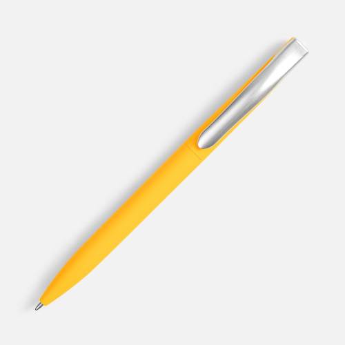 Ручка шариковая Pin Soft Touch, желтая фото 3 Ручка шариковая Pin Soft Touch, желтая фото 3