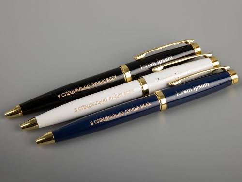 Ручка шариковая Letra Gold, глянцевая, темно-синяя фото 7 Ручка шариковая Letra Gold, глянцевая, темно-синяя фото 7