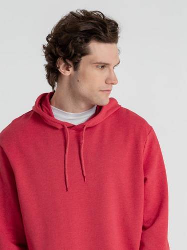 Толстовка с капюшоном унисекс Hoodie, красный меланж фото 9