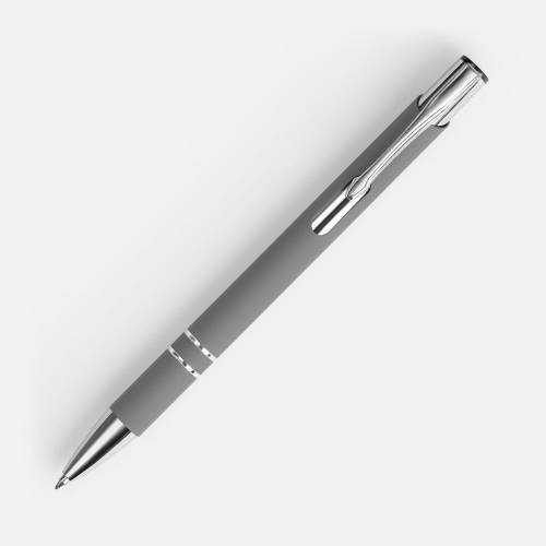 Ручка шариковая Keskus Soft Touch, серая фото 3