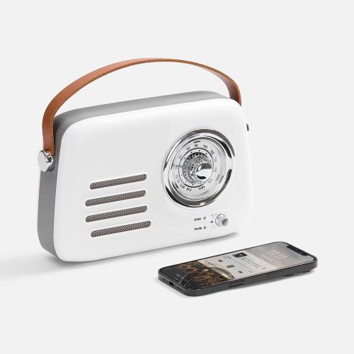 Bluetooth-колонка с радио Retronica, белая фото 6 Bluetooth-колонка с радио Retronica, белая фото 6