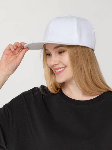 Бейсболка Snapback с прямым козырьком, белая фото 5 Бейсболка Snapback с прямым козырьком, белая фото 5