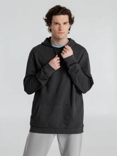 Толстовка с капюшоном унисекс Hoodie, серый меланж (антрацит) фото 7 Толстовка с капюшоном унисекс Hoodie, серый меланж (антрацит) фото 7