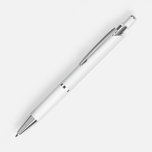 Ручка шариковая Chromos Soft Touch, белая фото 2