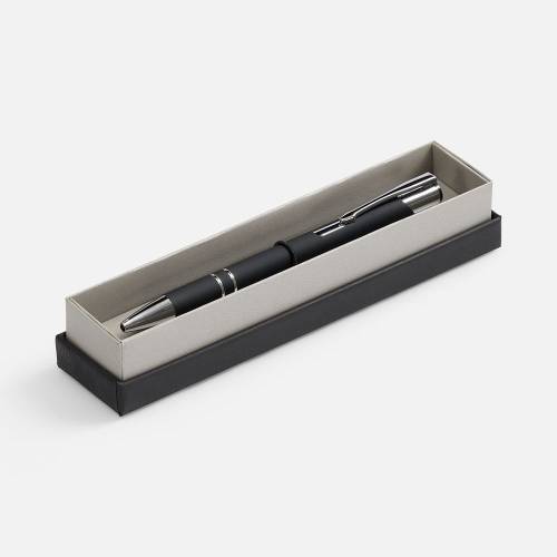 Ручка шариковая Keskus Soft Touch в футляре, черная фото 2