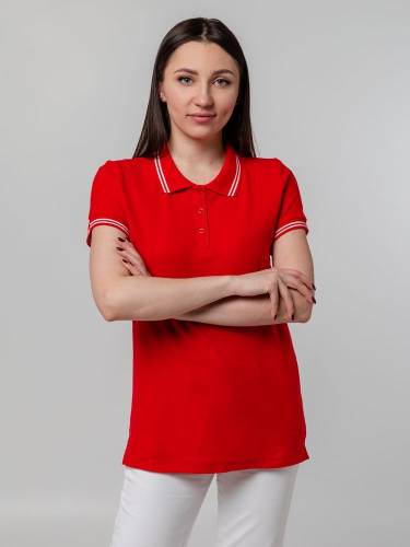 Рубашка поло женская Virma Stripes Lady, красная фото 7