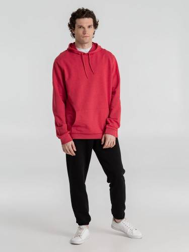 Толстовка с капюшоном унисекс Hoodie, красный меланж фото 10