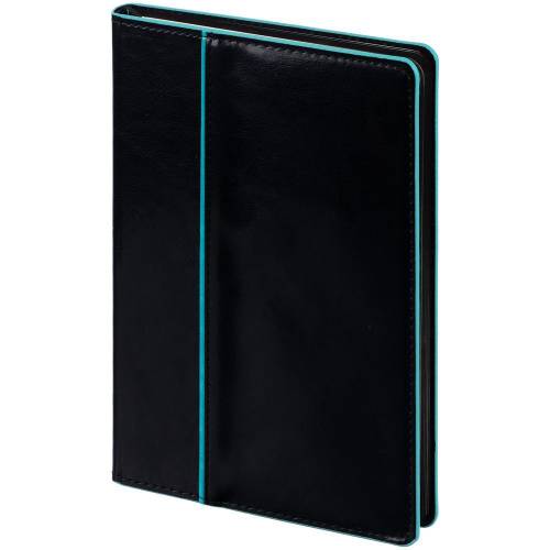 Ежедневник Alanis, недатированный, черный с голубым фото 2 Ежедневник Alanis, недатированный, черный с голубым фото 2