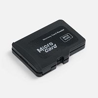 Органайзер для карт памяти и SIM с кардридером Multitask, черный