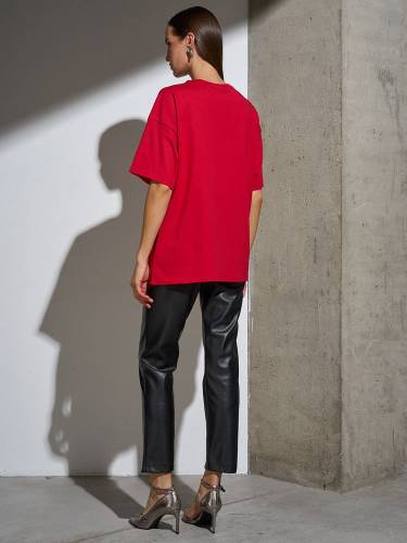Футболка Oversize Premium, красная фото 7
