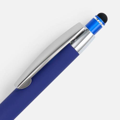 Ручка шариковая Sansen Soft Touch со стилусом, синяя фото 5