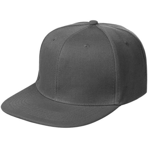 Бейсболка Snapback с прямым козырьком, серая фото 2 Бейсболка Snapback с прямым козырьком, серая фото 2