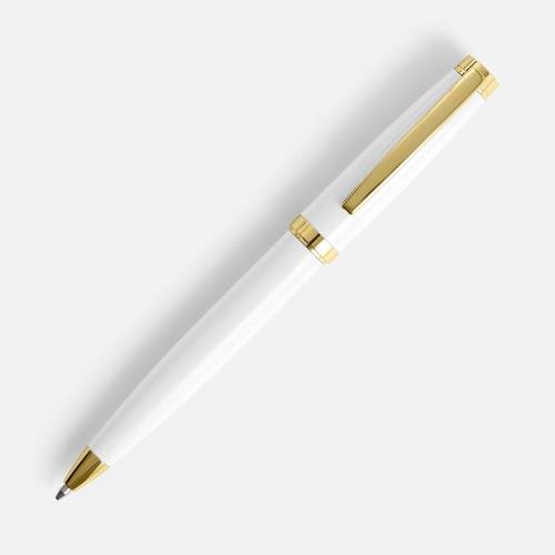 Ручка шариковая Letra Gold, глянцевая, белая фото 3 Ручка шариковая Letra Gold, глянцевая, белая фото 3