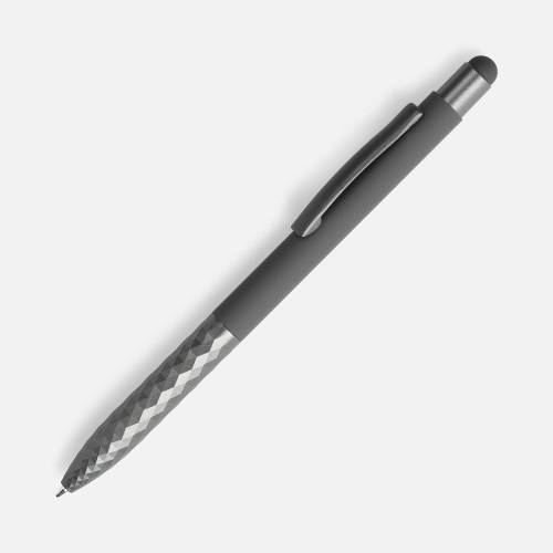 Ручка шариковая Digit Soft Touch со стилусом, серая Ручка шариковая Digit Soft Touch со стилусом, серая