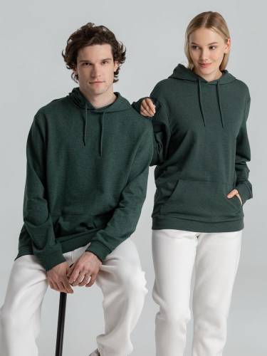 Толстовка с капюшоном унисекс Hoodie, темно-зеленый меланж фото 15 Толстовка с капюшоном унисекс Hoodie, темно-зеленый меланж фото 15